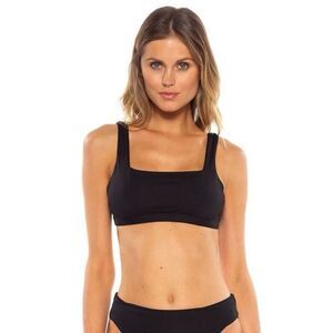 Becca by Rebecca Virtue Black Olivia Bralette Square Neck Bikini Top